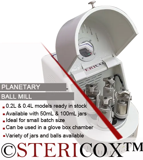 0.2L and 0.4L Planetary Ball Mills for small batches 0.2L and 0.4L Planetary Ball Mills for small batches