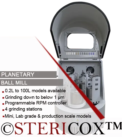 Planetary ball mill 0.2L to 100L models Planetary ball mill 0.2L to 100L models